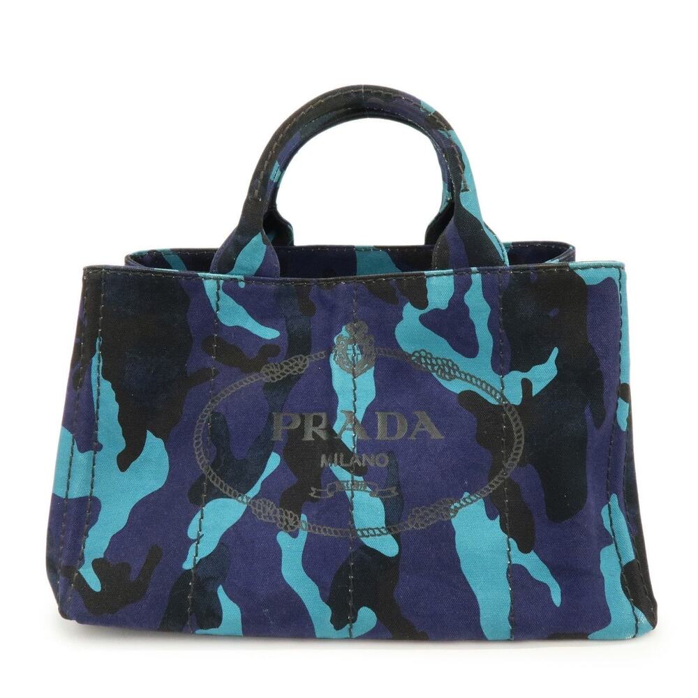 Prada Canvas Canapa Handbag Blue